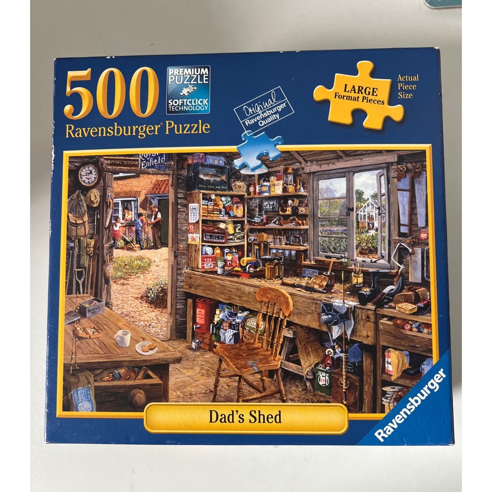 Ravensburger Dads Shed 500 Piece Large Format Jigsaw Puzzle‎ Workshop Retro